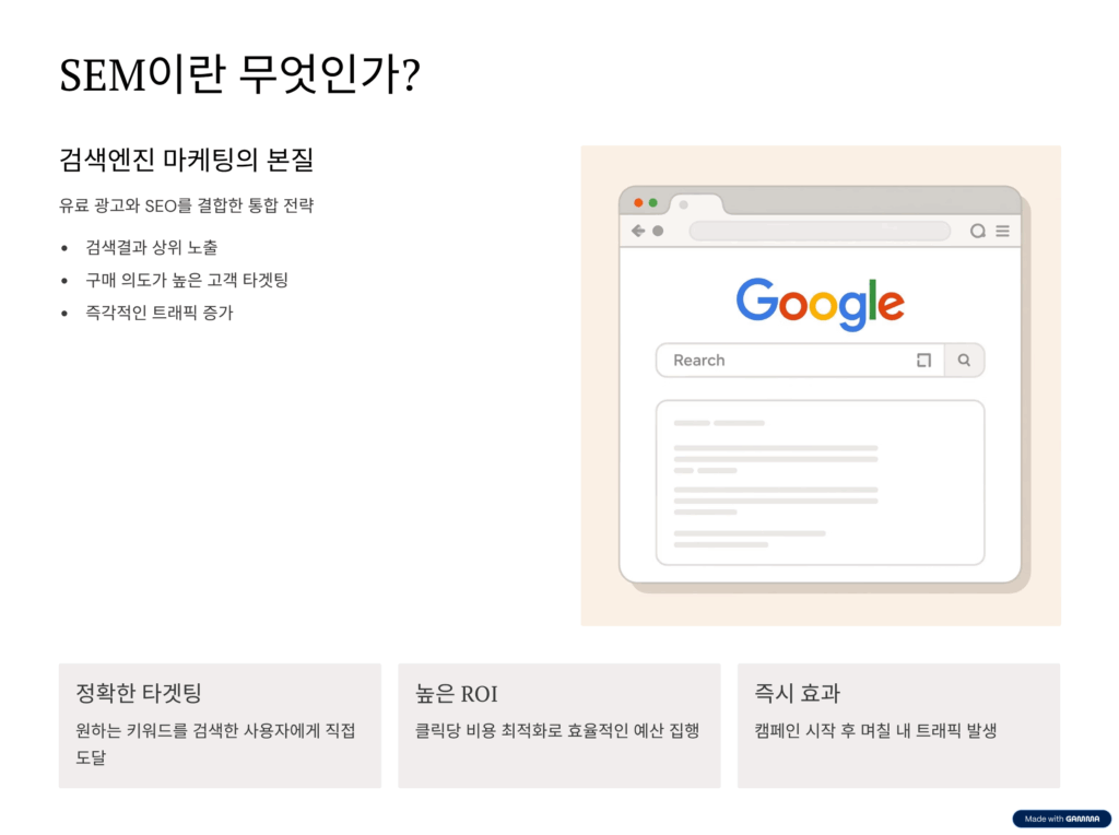 검색엔진 마케팅(SEM)의 개요