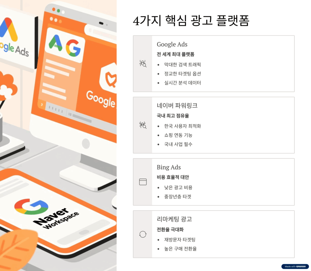 검색 광고의 4가지 주요 플랫폼