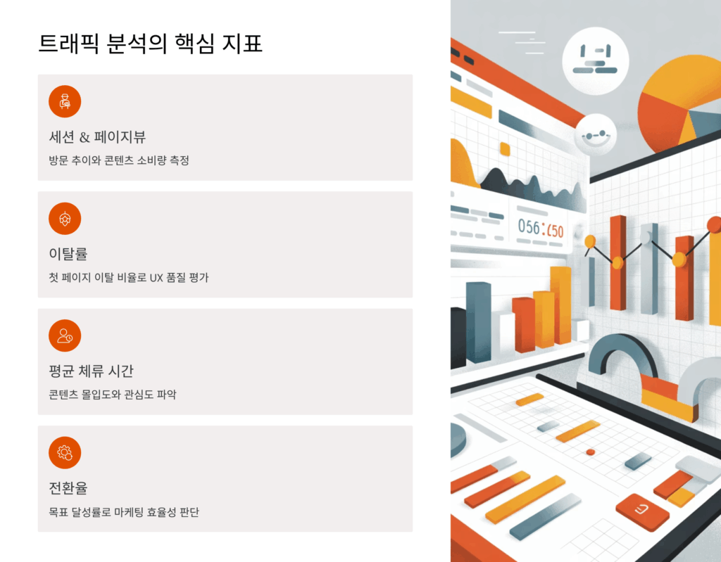 웹사이트 트래픽의 주요 지표