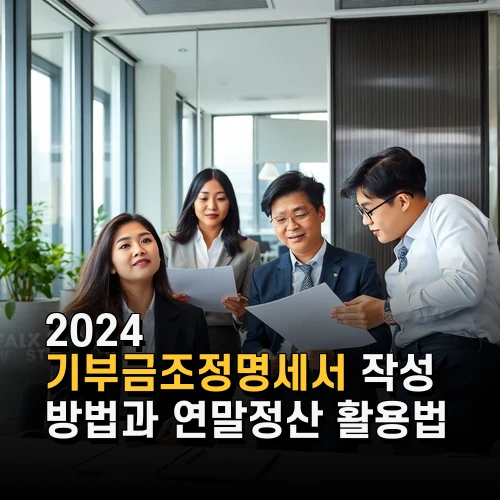 2024 기부금조정명세서 작성 방법과 연말정산 활용법 핵심 정리