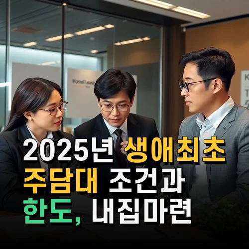 2025년 생애최초 주담대 조건과 한도 내집마련 실전 활용법