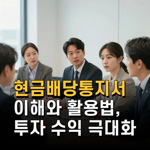 현금배당통지서 이해와 활용법 투자 수익 극대화 전략