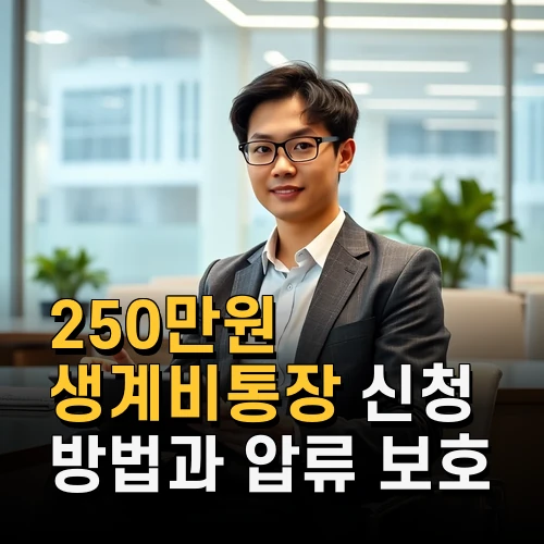 250만원 생계비통장 신청 방법과 압류 보호 기준 최신 실무 정보