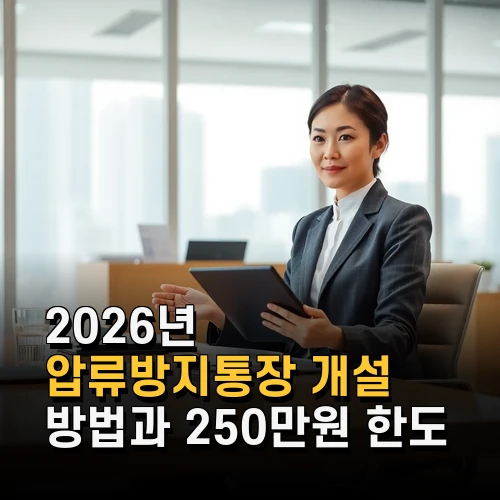 2026년 압류방지통장 개설 방법과 250만원 한도 활용법 완전 정복